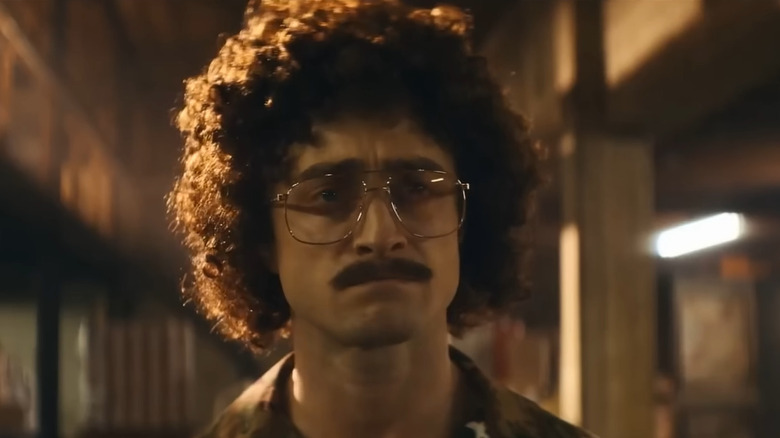 Daniel Radcliffe as Weird Al looking stern