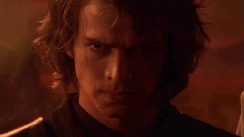 Anakin Skywalker looking menacing