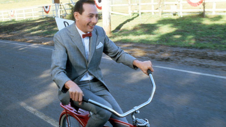 Pee-wee rides his bike in "Pee-wee's Big Adventure" (1985)