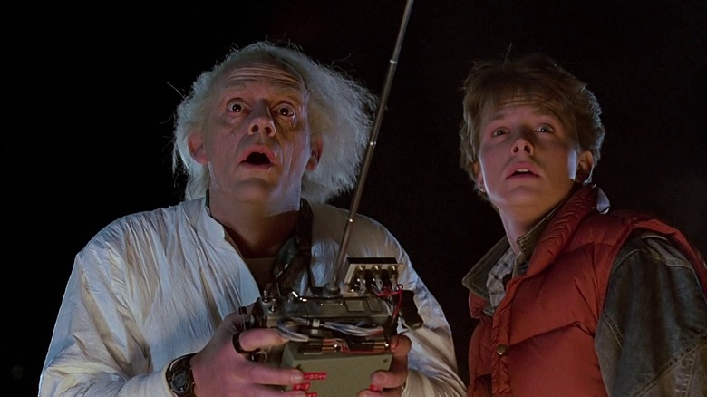 Doc and Marty McFly looking shocked