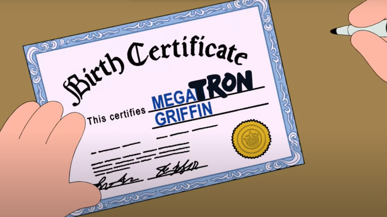 Meg Griffin's birth certificate