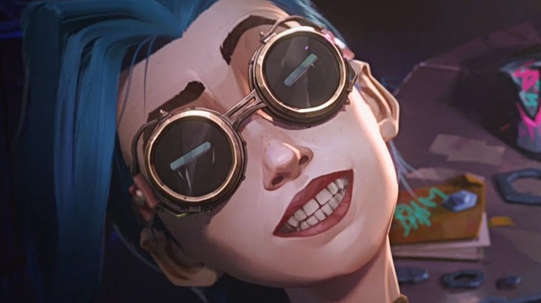 Jinx with goggles in Arcane