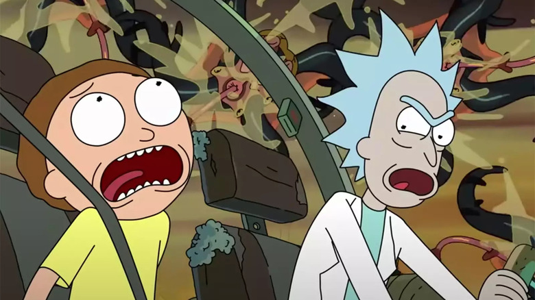 Rick and Morty attacked by aliens