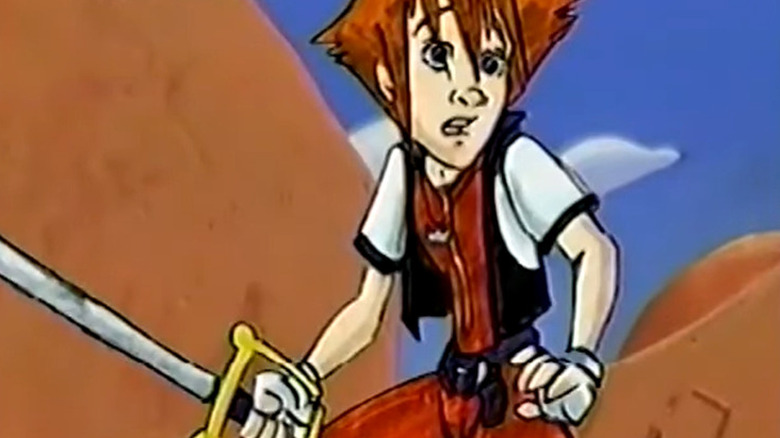 Sora holding his Key Blade