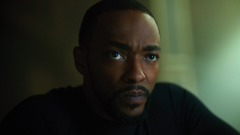 Altered Carbon Anthony Mackie looks up