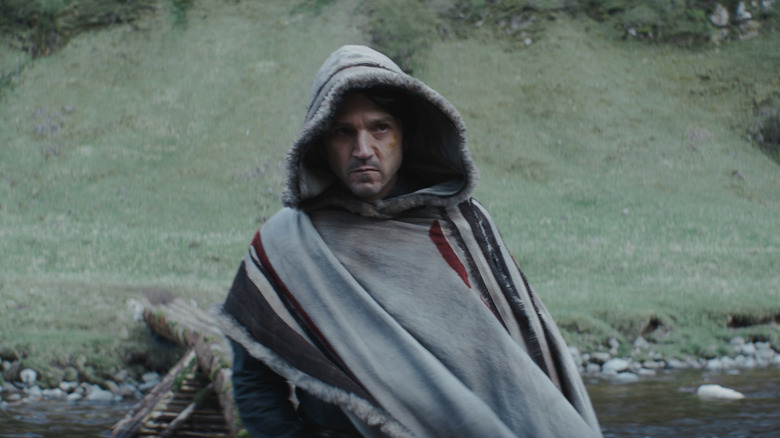 Cassian Andor wearing a hood