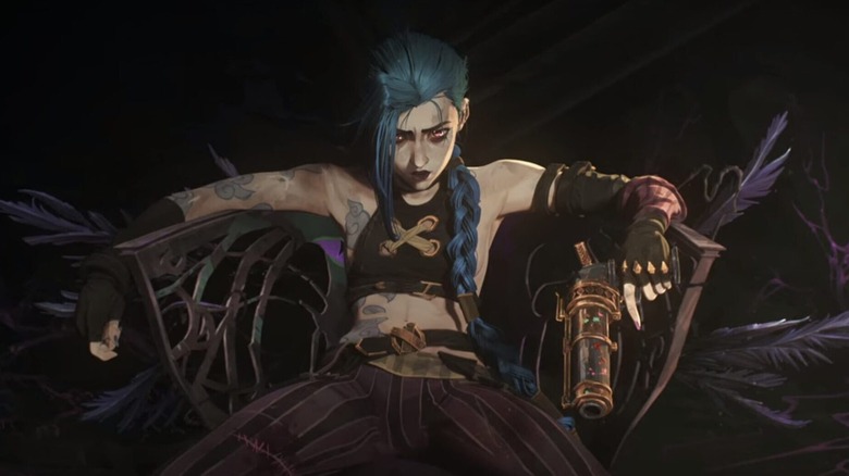 Jinx holding a gun