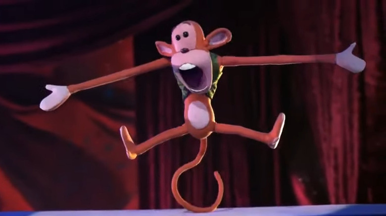 Monkey jumping on stage