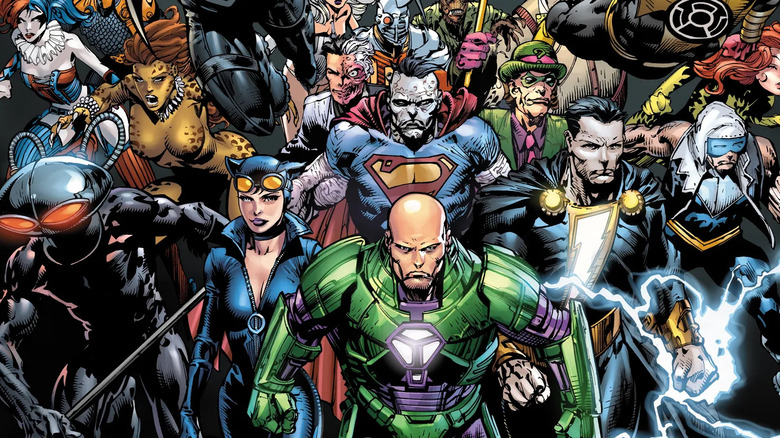Lex Luthor leading a team of other villains 