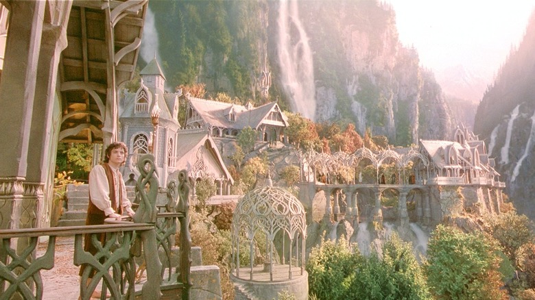 Frodo gazes at Rivendell