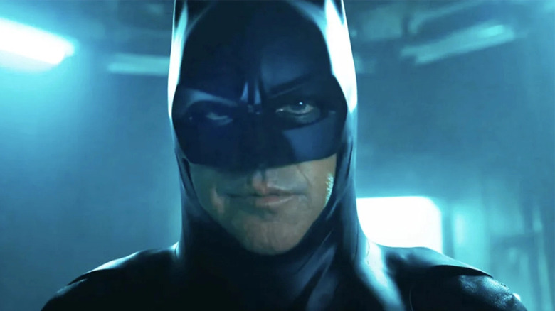 Keaton's Batman smirks