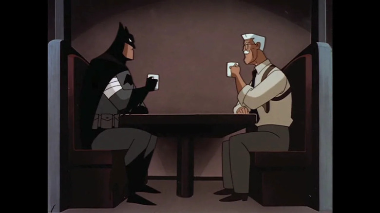 Batman and Gordon at a coffee shop