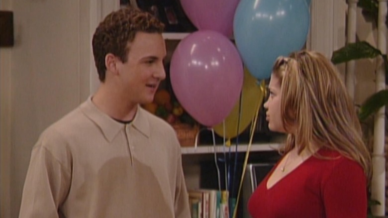 Cory and Topanga with balloons