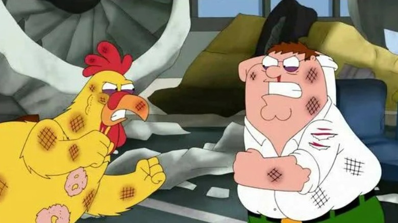 Peter versus giant chicken