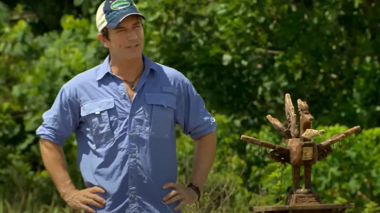 Jeff Probst next to turkey