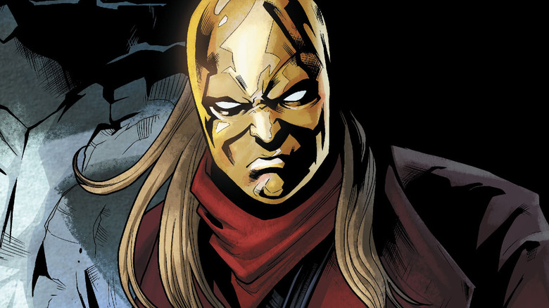 Anarky wearing gold mask