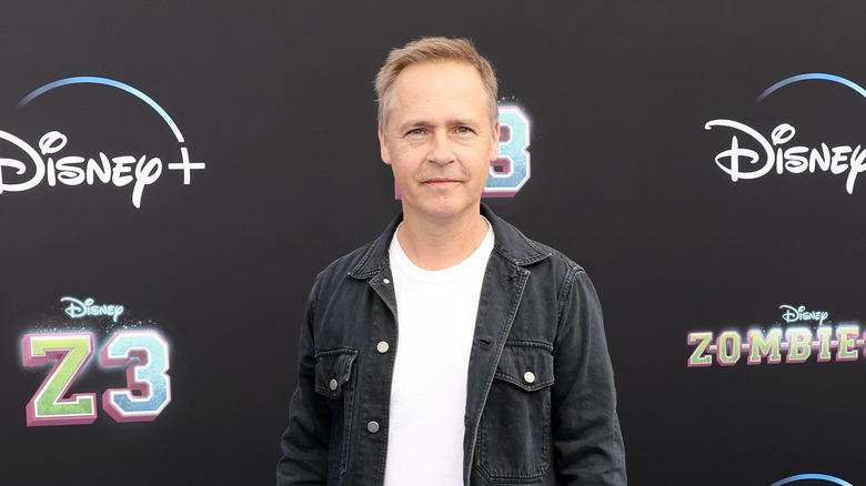 Chad Lowe wearing denim jacket