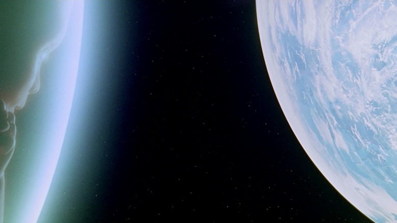 The Star Child floats towards Earth in "2001: A Space Odyssey" (1968)