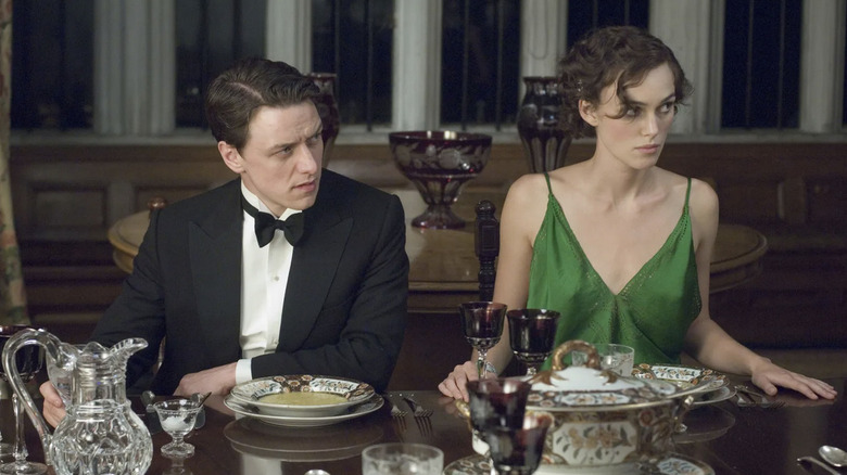 Robbie and Cecilia at the dinner table in Atonement