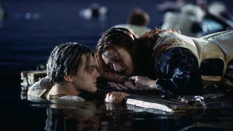 Jack and Rose with the door in the water in Titanic