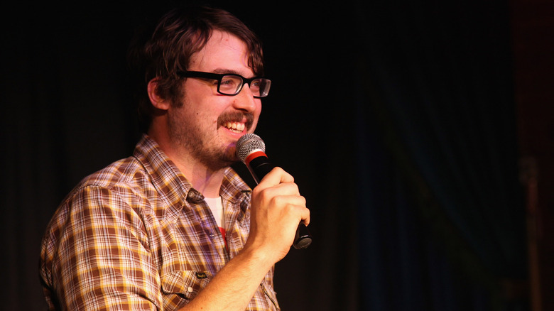 Jonah Ray performing stand up