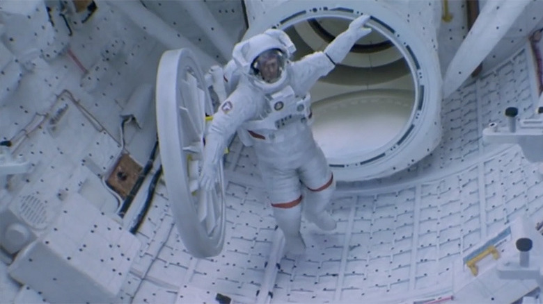 Frank exits the capsule