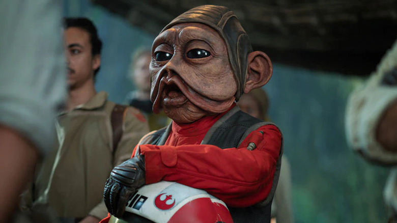 Nien Nunb alien in pilot uniform