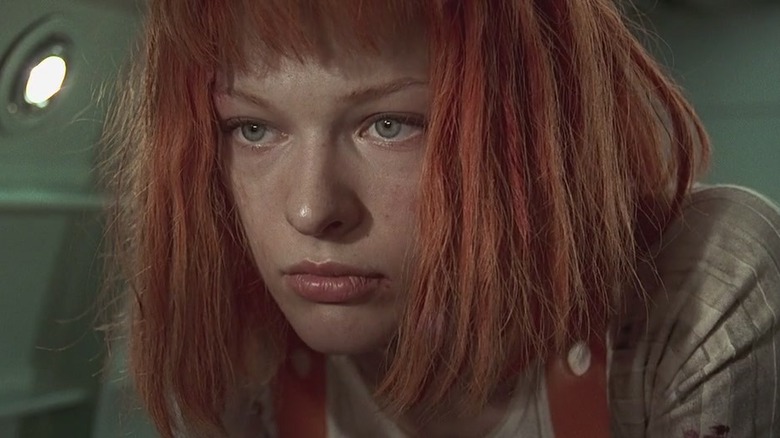 Milla Jovovich in orange wig