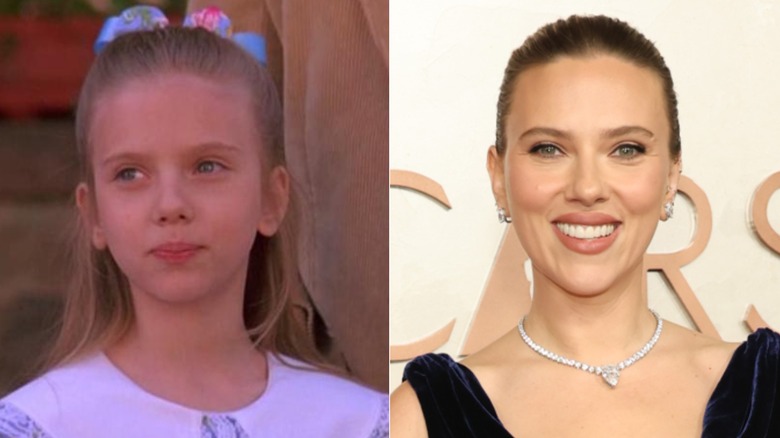 Laura Nelson in "North" and Scarlett Johansson smiling while wearing a black gown in 2025