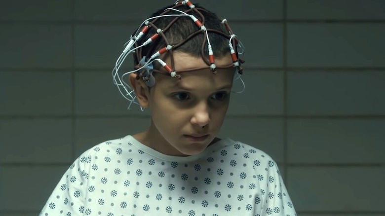 Eleven with electrodes on head