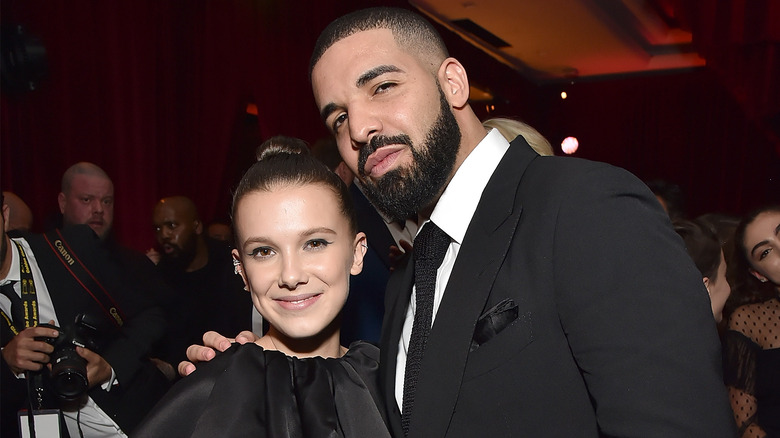 Millie Bobby Brown and Drake smiling