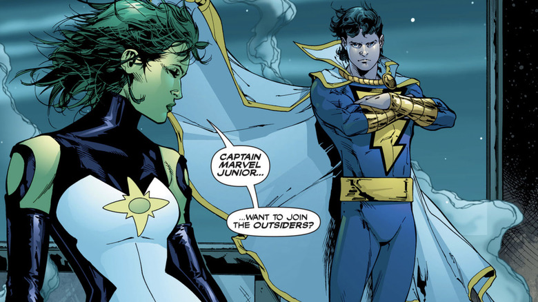 Jade and Captain Marvel Jr. talking