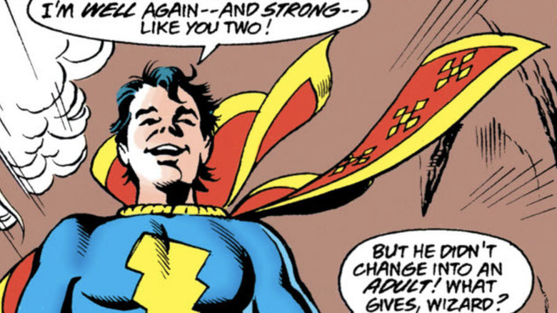 Captain Marvel Jr. smiles in wind