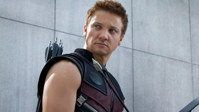 Hawkeye looks over his shoulder