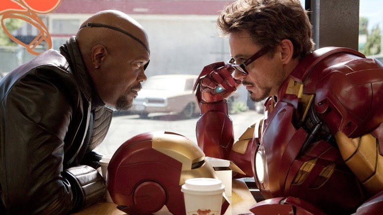 Iron Man Nick Fury talking