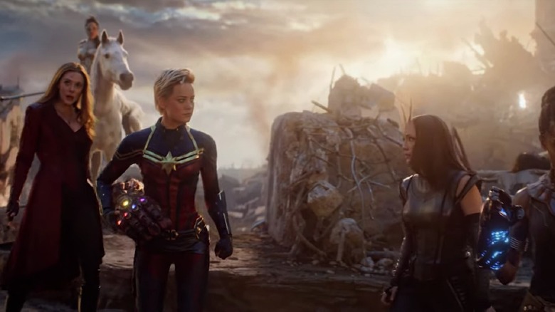 Pepper Potts, Captain Marvel, Wanda Maximoff, and Mantis