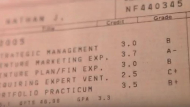 Nathan Fielder's report card from Nathan For You