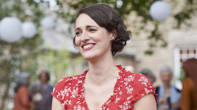 Fleabag smiling with eyebrows scrunched (2019)