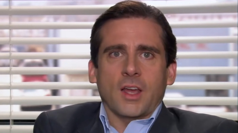 Michael Scott talks to camera