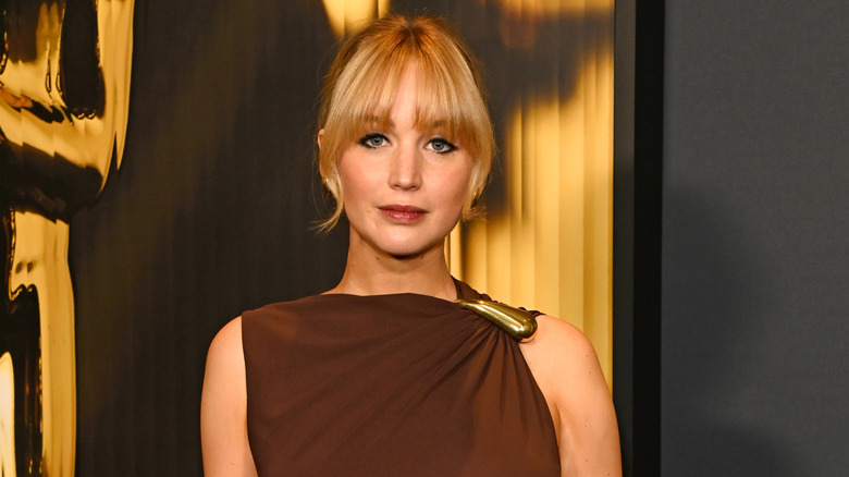 Jennifer Lawrence posing at the 2024 Governors Awards at Dolby Theatre