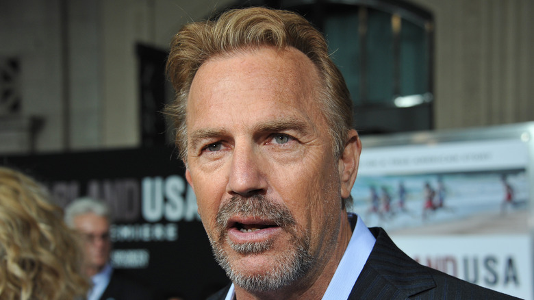 Kevin Costner mouth half open