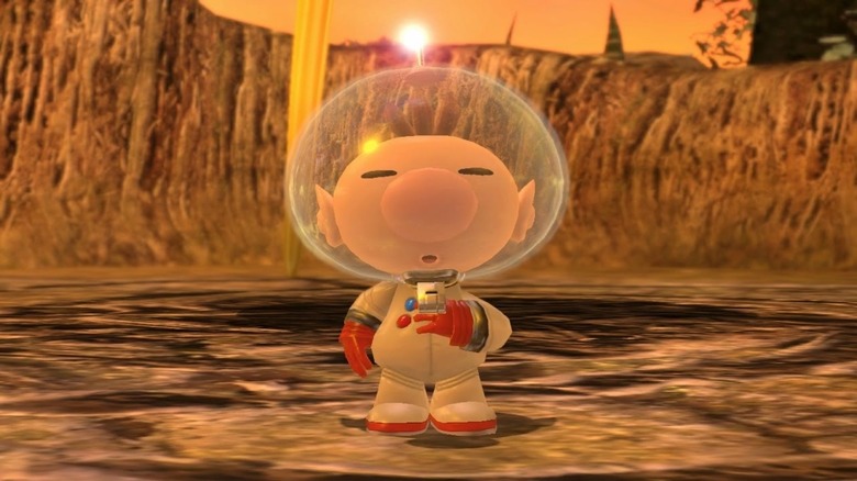 Olimar wearing space suit