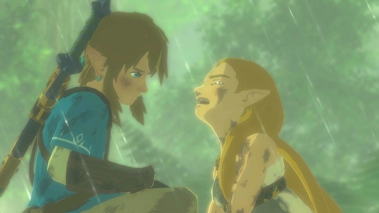 Zelda crying in front of Link