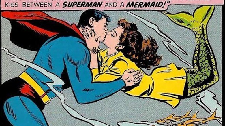 Superman kisses a mermaid