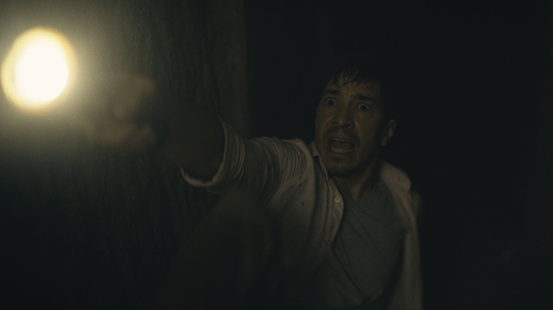 Barbarian's Justin Long looking shocked