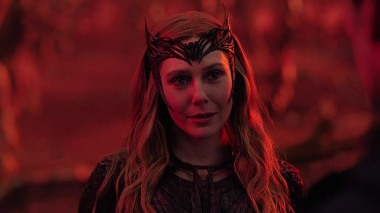 Wanda in her Scarlet Witch outfit