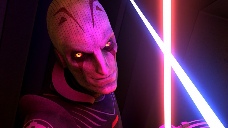 Grand Inquisitor in a lightsaber battle