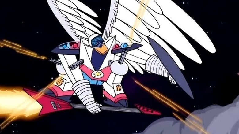 A flying mecha duck on Regular Show (2010)