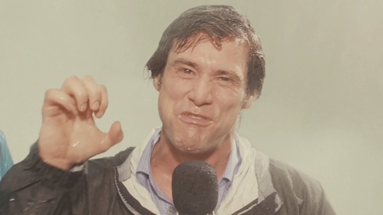 Bruce Nolan angrily reporting wet