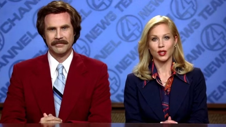 Ron Burgundy Veronica Corningstone reporting